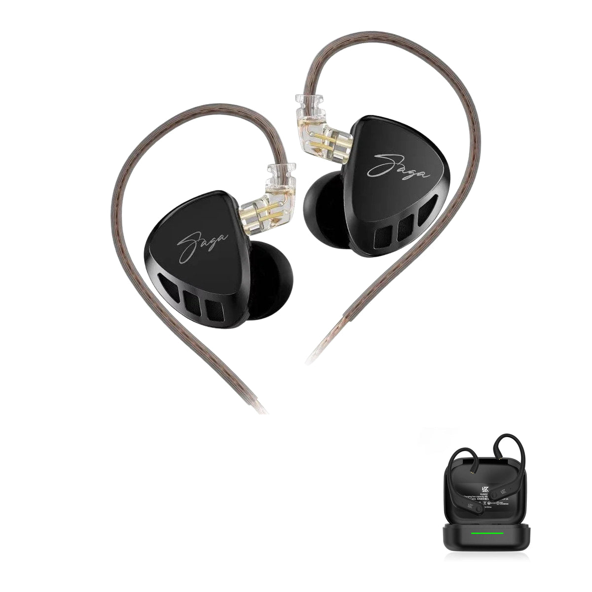KZ Saga with KZ AE01 Bluetooth adapter — Balanced / No Mic / With Bluetooth, Enhanced / No Mic / With Bluetooth