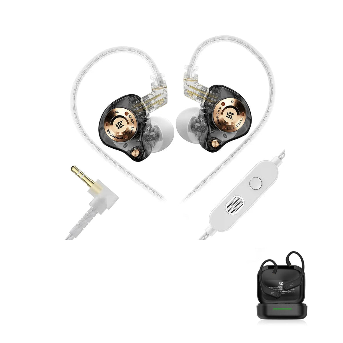 KZ EDZ – EDX Series Final Chapter Collector’s Edition with KZ AE01 Bluetooth adapter — Black / Mic - 3.5mm / Bluetooth