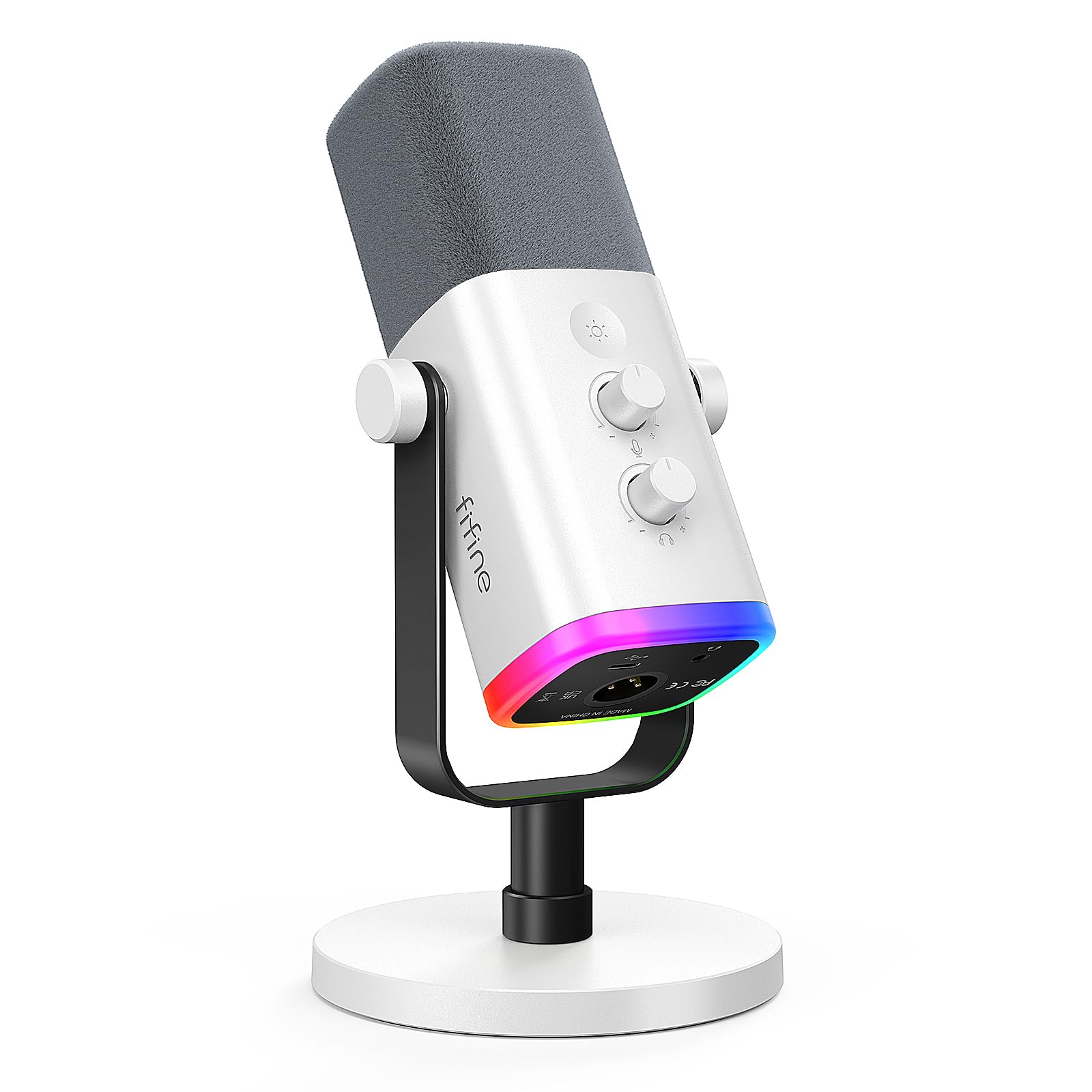 FIFINE AM8 Microphone Dynamique USB/XLR avec Contrôle RGB – Son de Qualité Studio