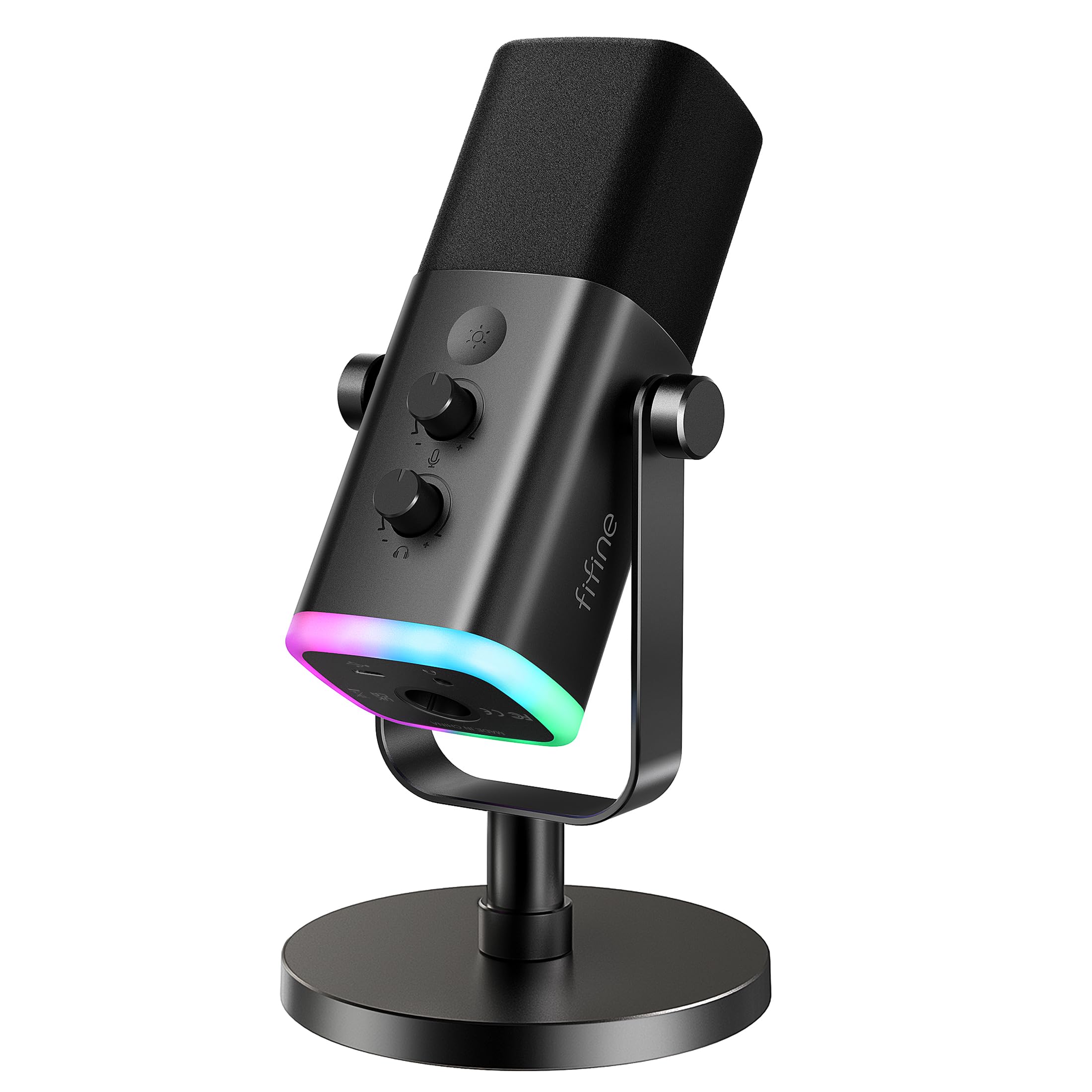 FIFINE AM8 Microphone Dynamique USB/XLR avec Contrôle RGB – Son de Qualité Studio