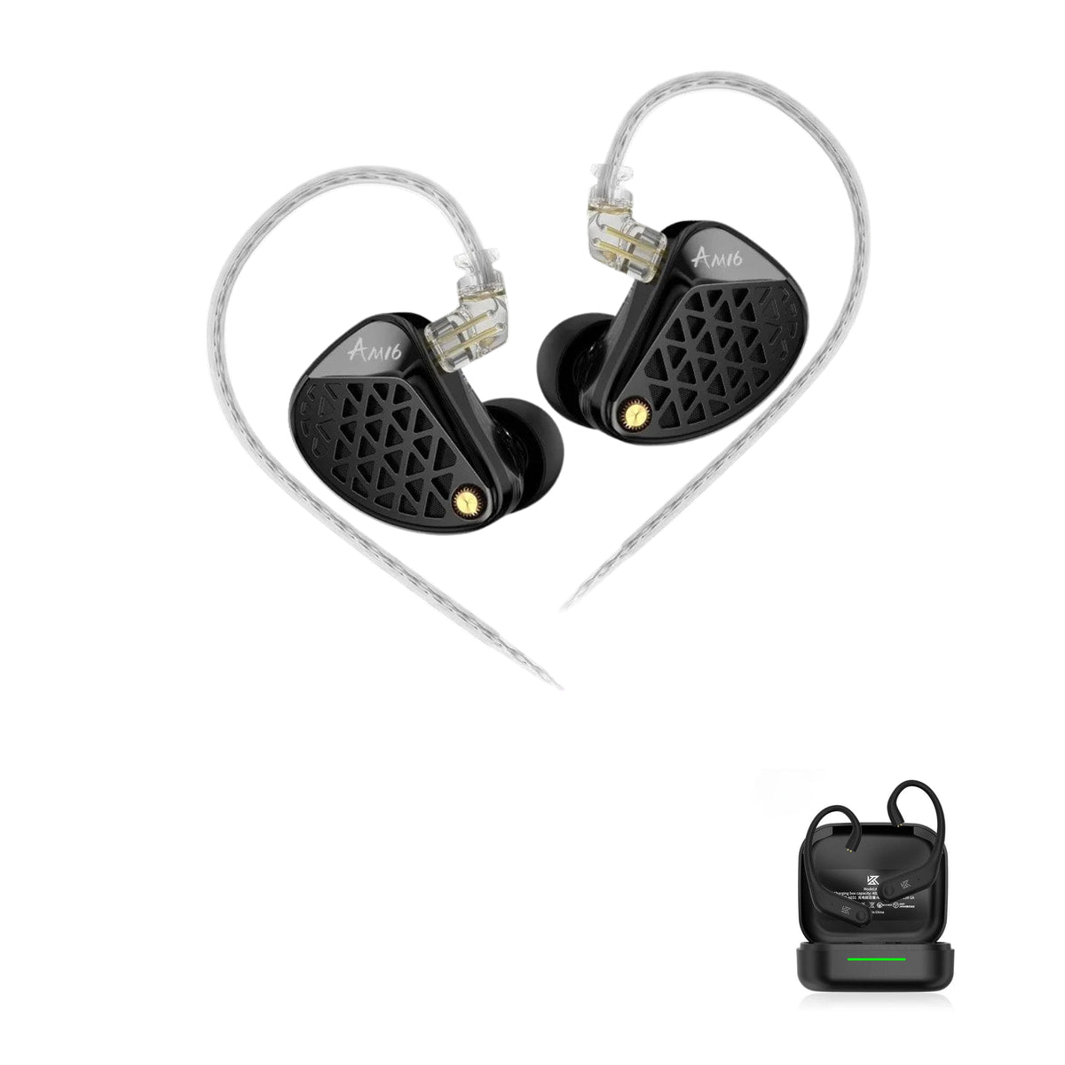 New KZ AM16 16BA Drivers with KZ AE01 Bluetooth adapter — Balanced / No Mic / With Bluetooth, Balanced / Mic / With Bluetooth