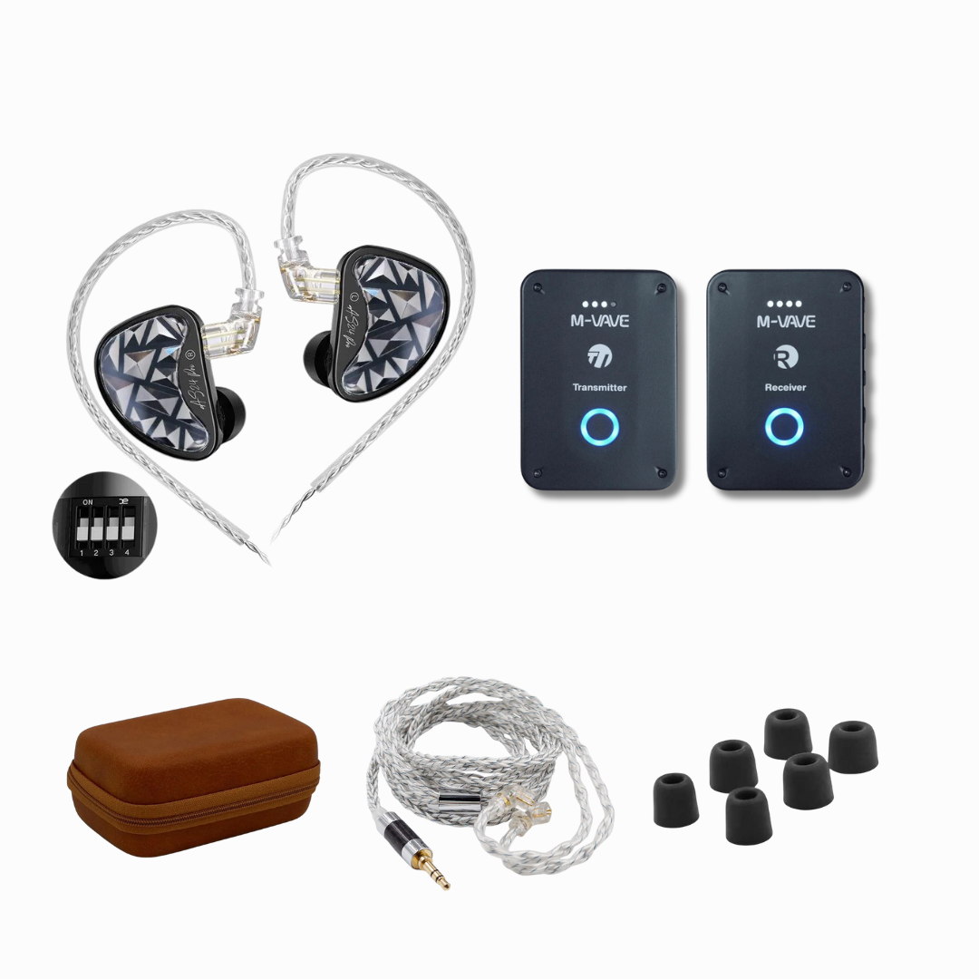 Combo Pro Stage Ultimate – KZ AS24 Pro + M-VAVE 2 IEM + Free Extras