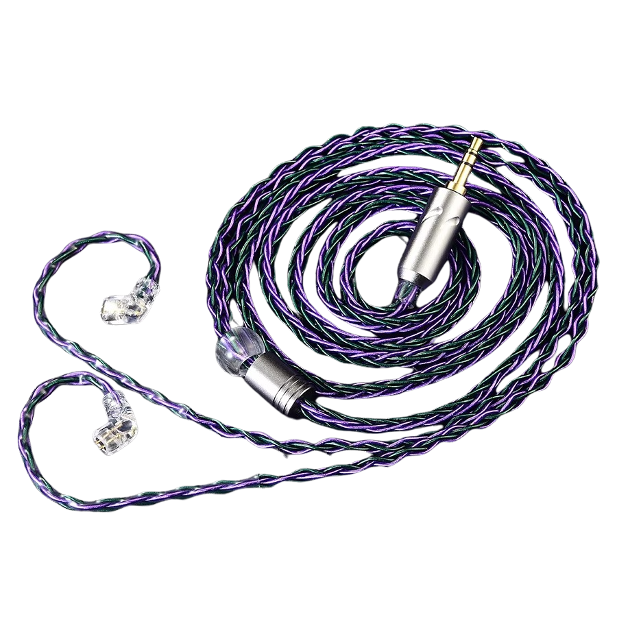 QKZ T1 8-żyłowy posrebrzany kabel upgrade do słuchawek KZ