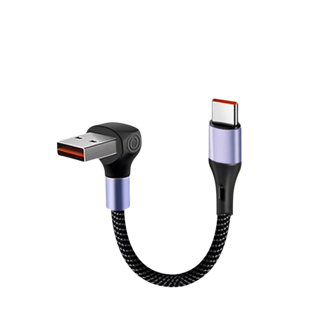 USB-C till USB-C-kabel med vinklad kontakt – Snabbladdning & Datasynk