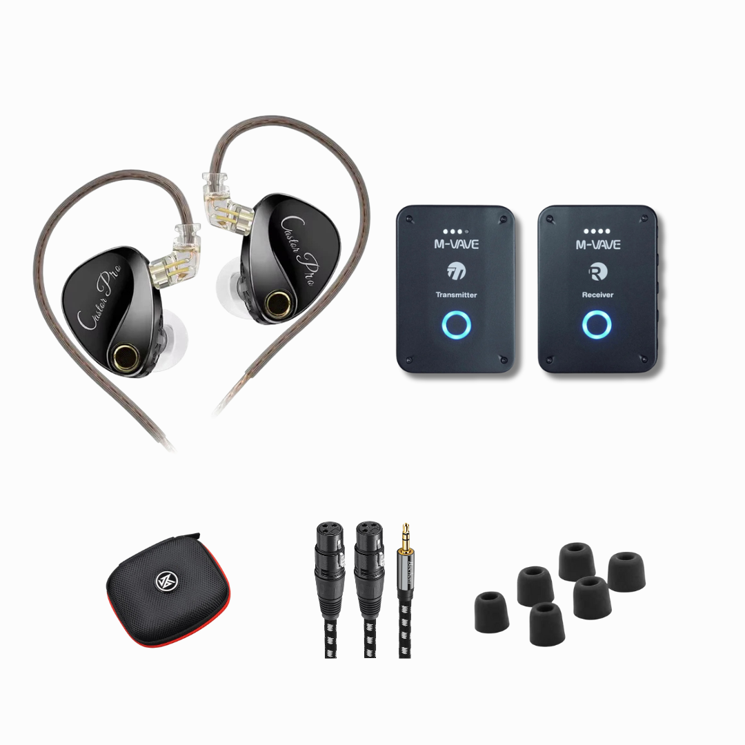 KZ Pro Stage Monitoring Bundle – KZ Castor Pro + M-VAVE 2 Wireless IEM + Free Accessories