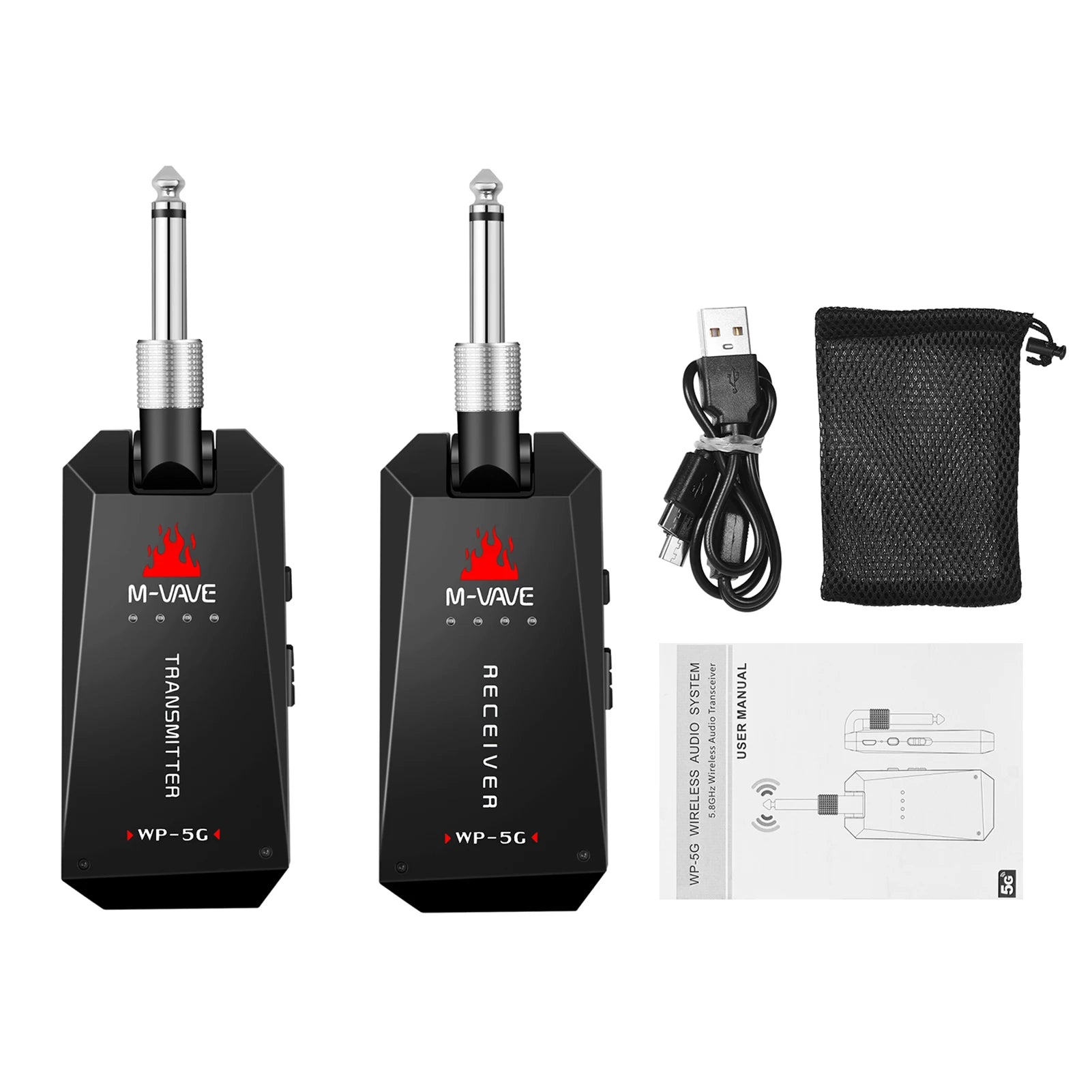 M-VAVE WP-5G Trådløst Lydsystem til Flere Instrumenter