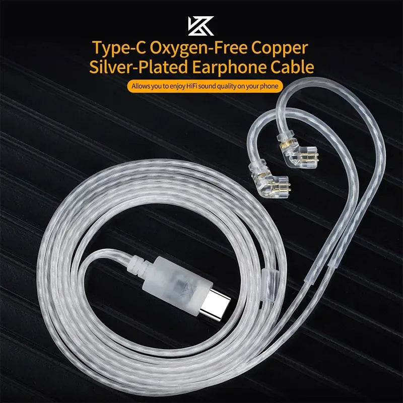 KZ Official USB-C Silver-Plated OFC Cable
