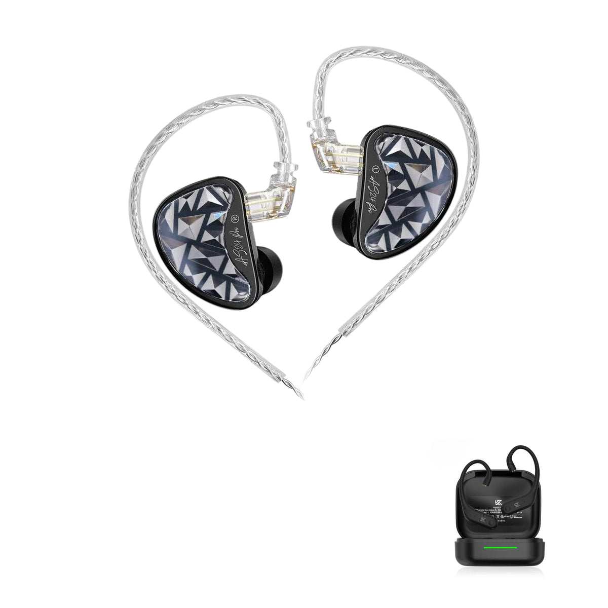 KZ AS24 PRO - Professional 24 Drivers IEM Earphones with KZ AE01 Bluetooth adapter — Standard / No Mic / With Bluetooth