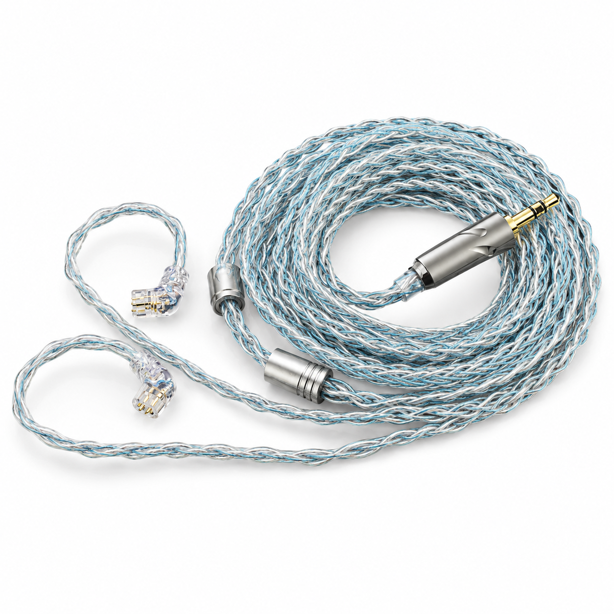 QKZ T1 8-aderige verzilverde upgradekabel voor KZ oordopjes
