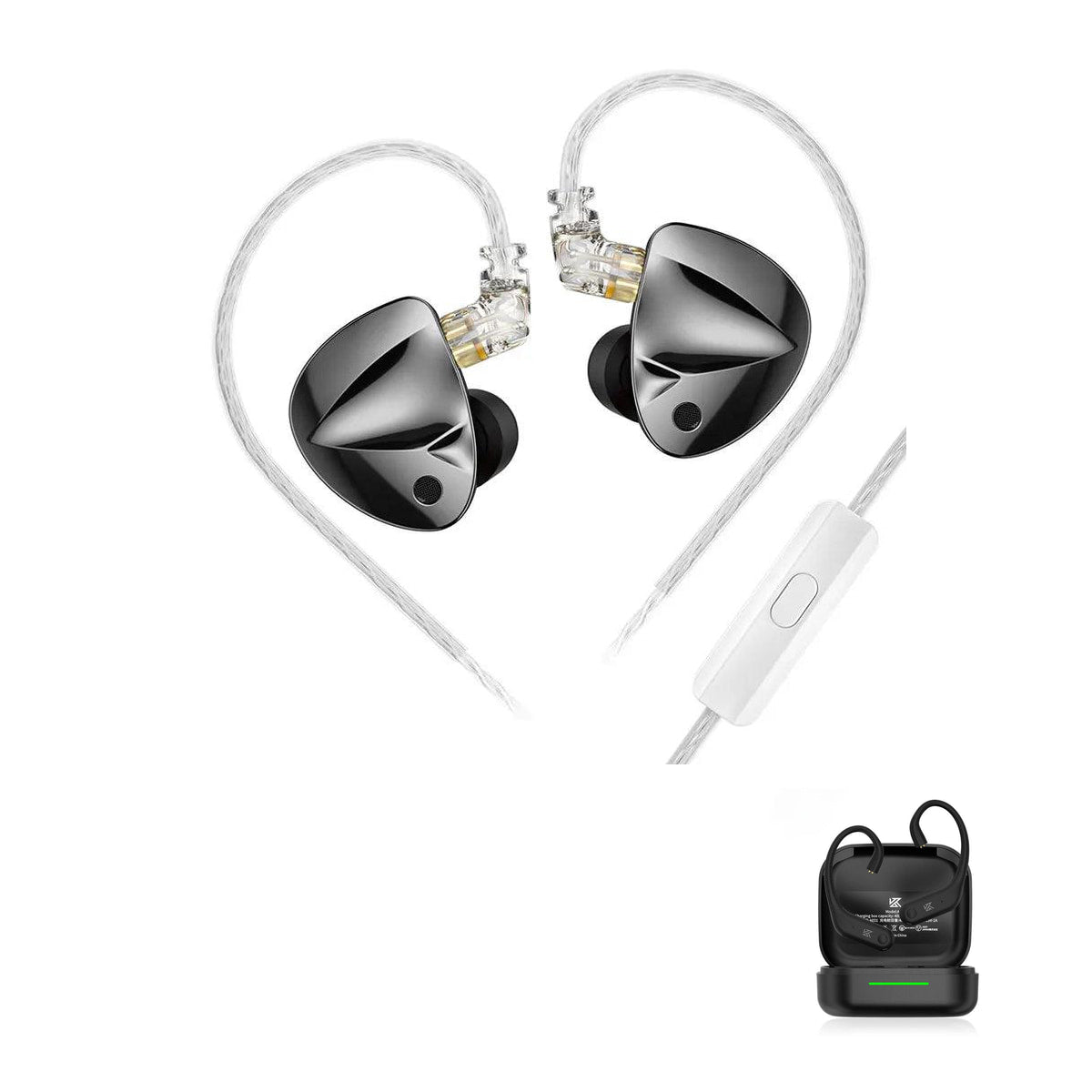 KZ D-FI Precision Tuned IEM Earphones with KZ AE01 Bluetooth adapter — Standard / Mic / With Bluetooth