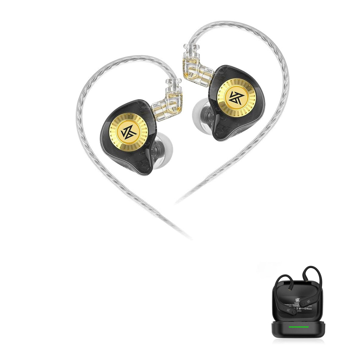 KZ EDX Ultra - Dynamic Driver IEM Earphones with KZ AE01 Bluetooth adapter — No Mic / With Bluetooth