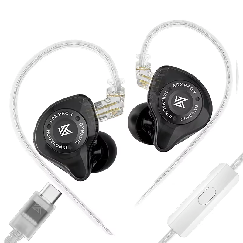 KZ EDX PRO X - Dynamic Gaming Earphones – Black – USB-C (With Mic)