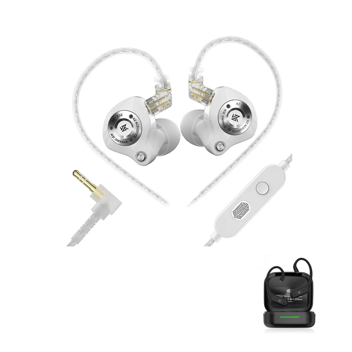 KZ EDZ – EDX Series Final Chapter Collector’s Edition with KZ AE01 Bluetooth adapter — White / Mic - 3.5mm / Bluetooth