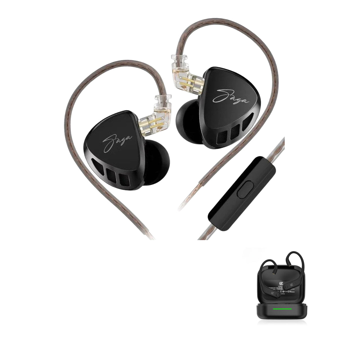 KZ Saga with KZ AE01 Bluetooth adapter — Balanced / Mic / With Bluetooth, Enhanced / Mic / With Bluetooth