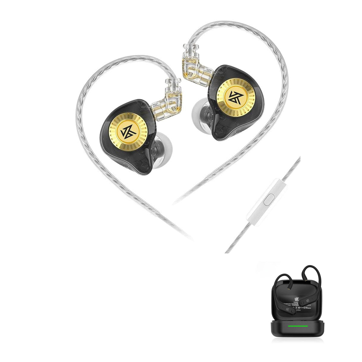 KZ EDX Ultra - Dynamic Driver IEM Earphones with KZ AE01 Bluetooth adapter — Mic / With Bluetooth