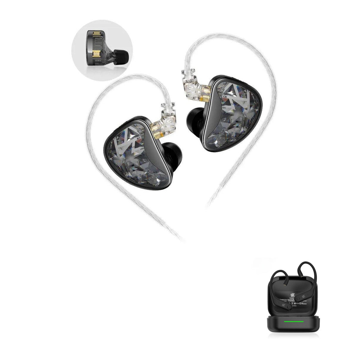 KZ AS24 - 24 Drivers HiFi Earphones with KZ AE01 Bluetooth adapter — Tuning / Without Mic / With Bluetooth