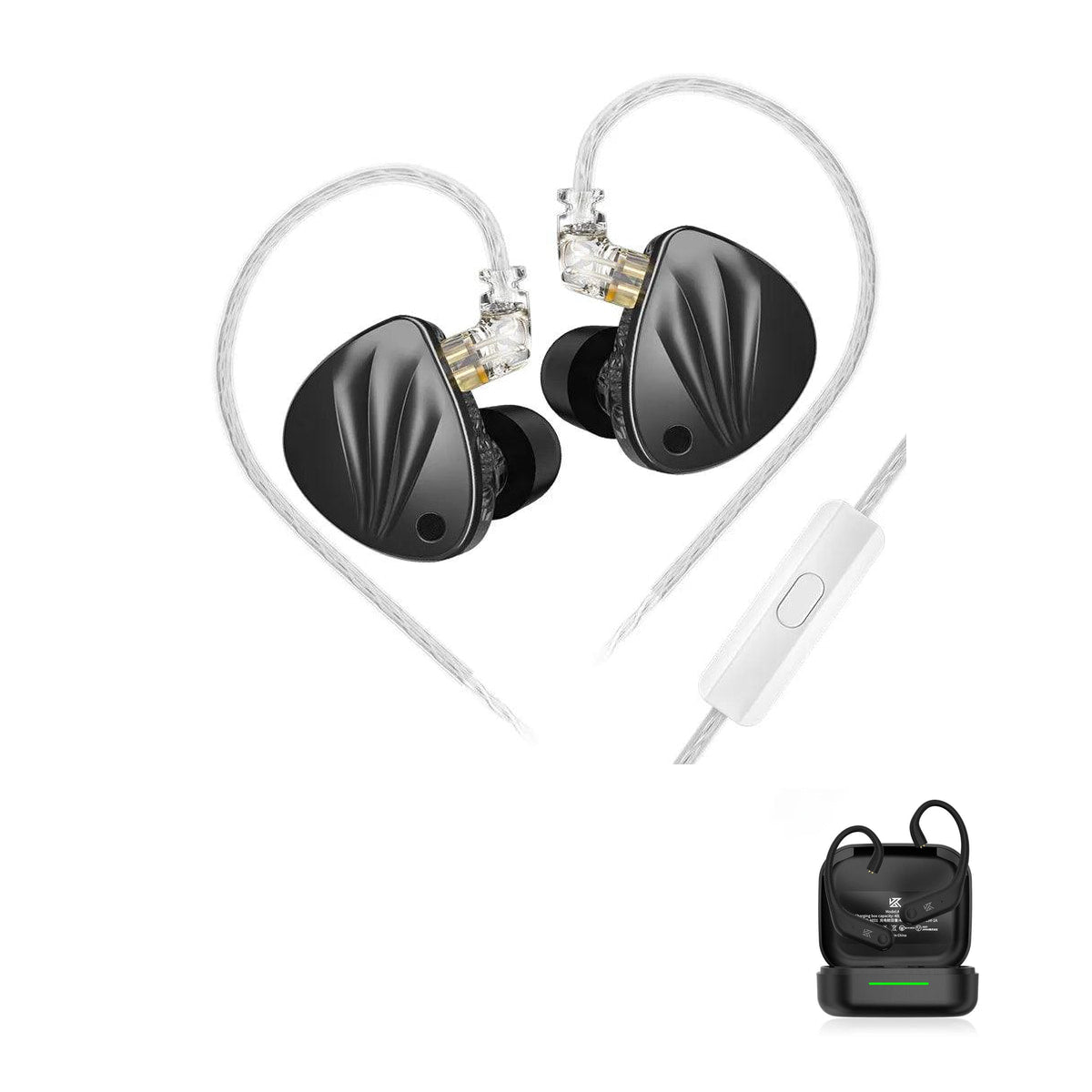 KZ Krila - Tuning Driver IEM Earphones with KZ AE01 Bluetooth adapter — Mic / With Bluetooth