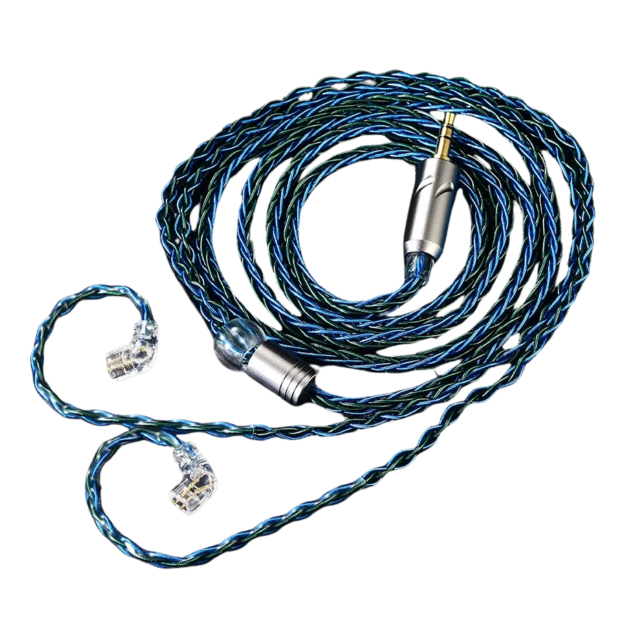 QKZ T1 8-Strand Silver-Plated Upgrade Cable for KZ Earphones