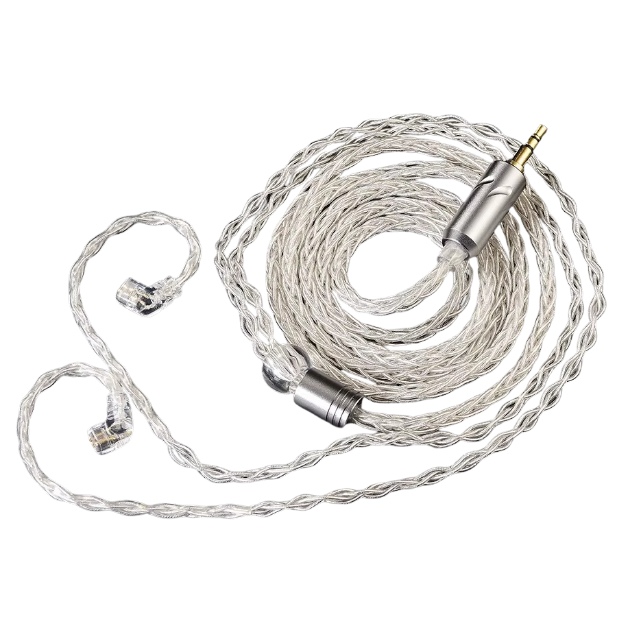 QKZ T1 8-Strand Silver-Plated Upgrade Cable for KZ Earphones