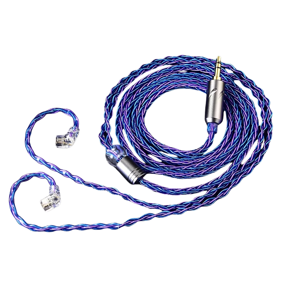アクセサリー tatu358 QKZ T1 Cable de Mejora de 8 Hilos Bañado en Plata para Auriculares KZ