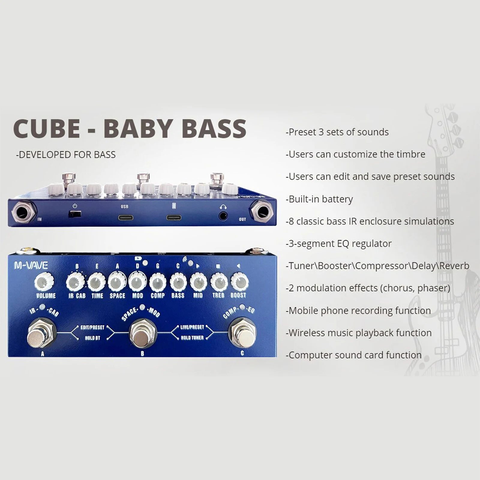 M-VAVE CUBE BABY Multi-Effects Pedal