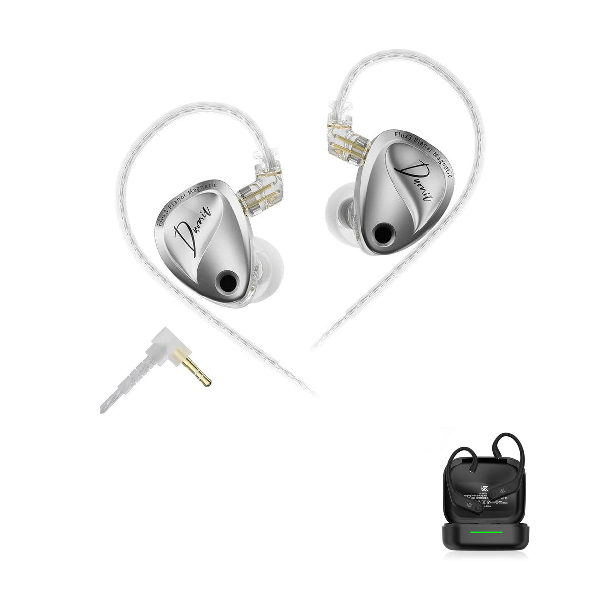 KZ Duonic - Three-Magnetic Planar Driver Earphones with KZ AE01 Bluetooth adapter — Standard / No Mic (3.5mm) / Bluetooth