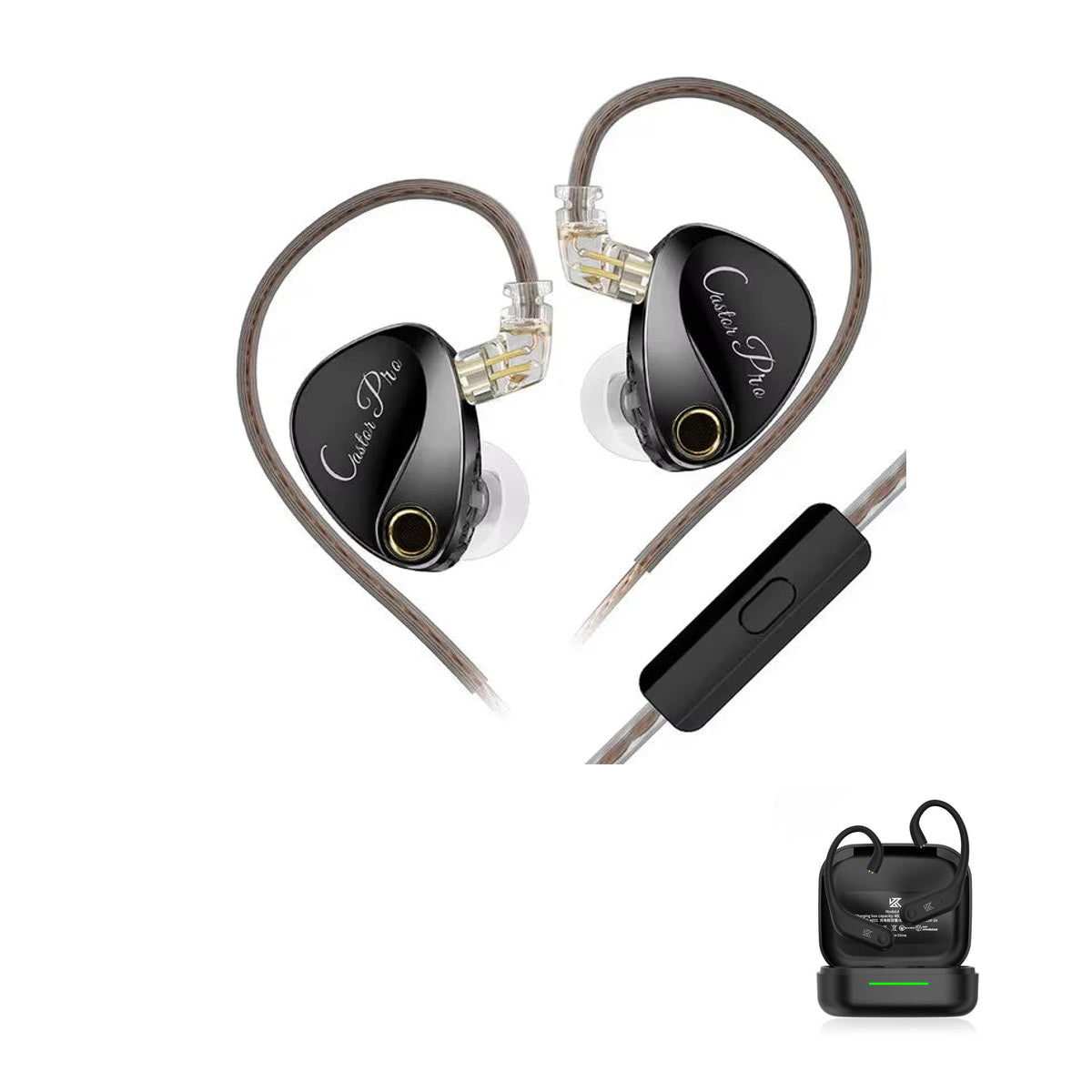 KZ Castor Pro with KZ AE01 Bluetooth adapter — Bass Up Edition / Mic / With Bluetooth