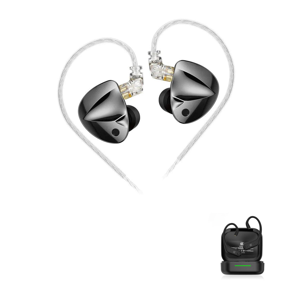 KZ D-FI Precision Tuned IEM Earphones with KZ AE01 Bluetooth adapter — Standard / No Mic / With Bluetooth