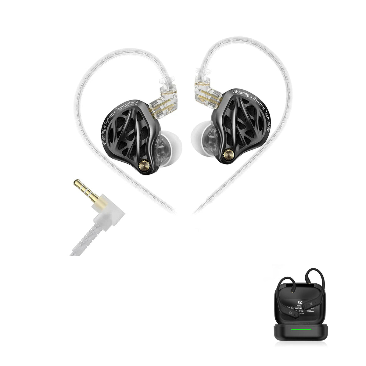 KZ Vibe X — Tactile Bass IEM with 13mm Subwoofer Driver with KZ AE01 Bluetooth adapter — No Mic / Bluetooth