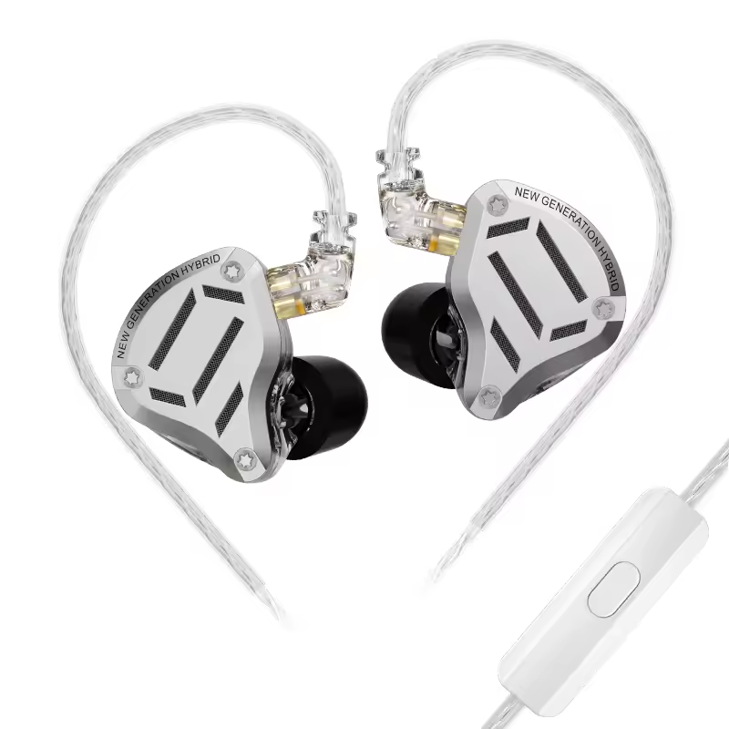 KZ ZS10 Pro 2 Gaming Earphones – Silver – Mic