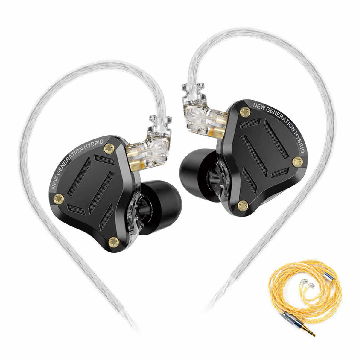 KZ ZS10 Pro 2 – Black Upgraded Cable – No Mic